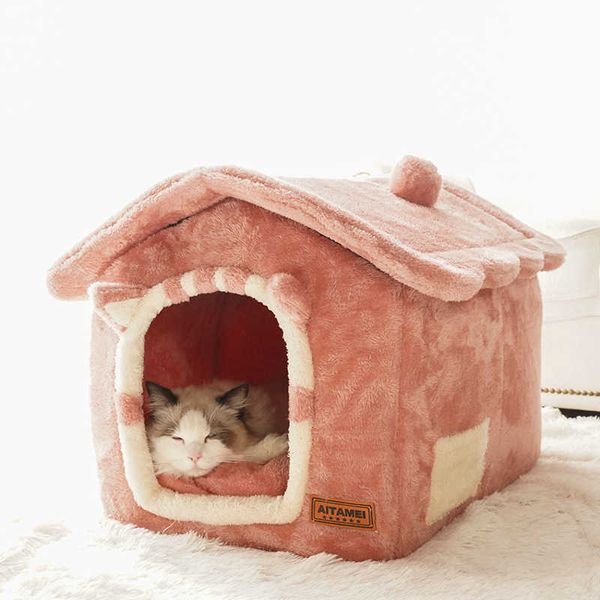 Rimovibile Cat Bed House Kennel Pet Rug Dog Sofa Cuscino caldo Prodotto Mat 210713