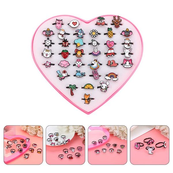 

cluster rings 36pcs adjustable children's toys costume accessory dress (random style), Golden;silver