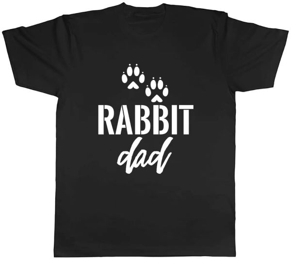 

Rabbit Dad Mens Unisex T-Shirt Tee, White;black