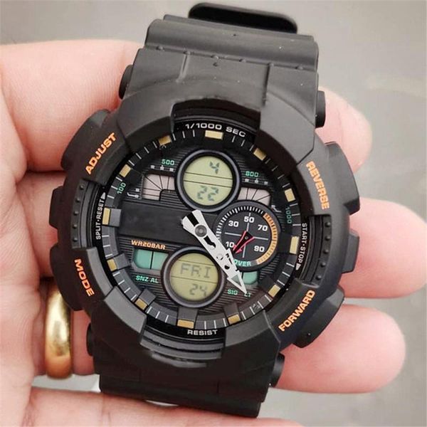 

sports leisure 140 outdoor wrist watch waterproof quartz led solar energy display automatic hand lamp, Slivery;brown