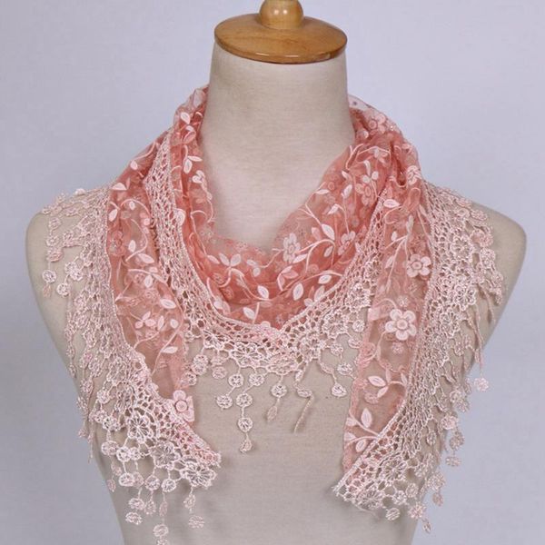 

scarves 2021 women fashion triangle wrap lady shawl lace sheer floral print soft veil mantilla scarf, Blue;gray