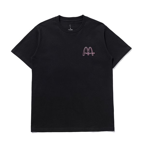 

men's t-shirts and women's cactus jack printed short sleeve t-shirts, travis scott large clothes, White;black