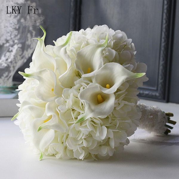 

wedding flowers lky fr bouquet bridal silk artificial bouquets hydrangea roses calla lily for accessories
