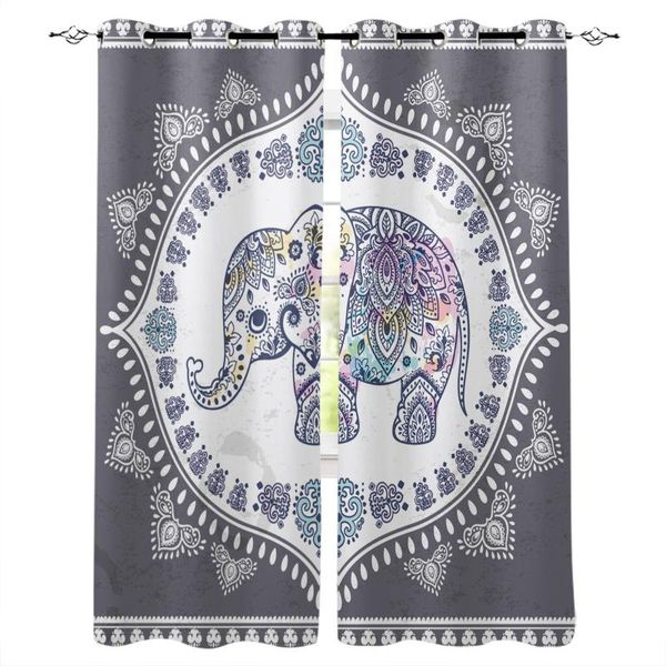 

africa elephant bohemia blackout curtain for kids room bedroom cartoon window children cortinas & drapes