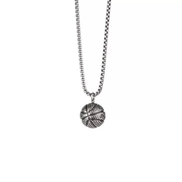 

pendant necklaces couple necklace basketball titanium steel men's accessories original bf gift vintage fashion retro, Silver