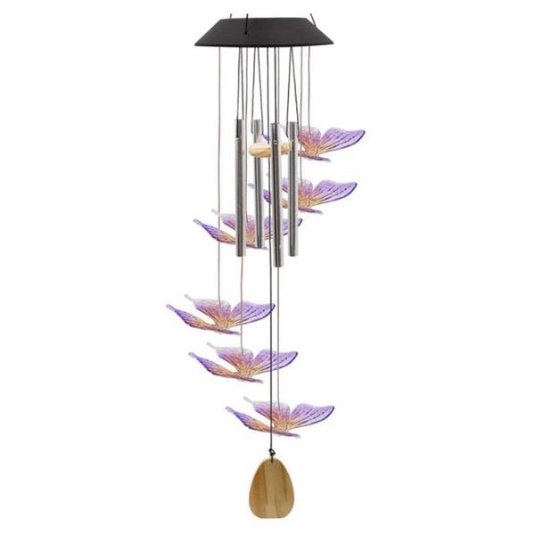 

decorative objects & figurines wind chimes outdoor decor,solar chime waterproof color changing light for patio garden yard decor