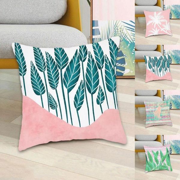 

pillow case 45x45cm colorful tropical plants art cases home sofa chair office bedroom soft cushion cover decorative pillowcases