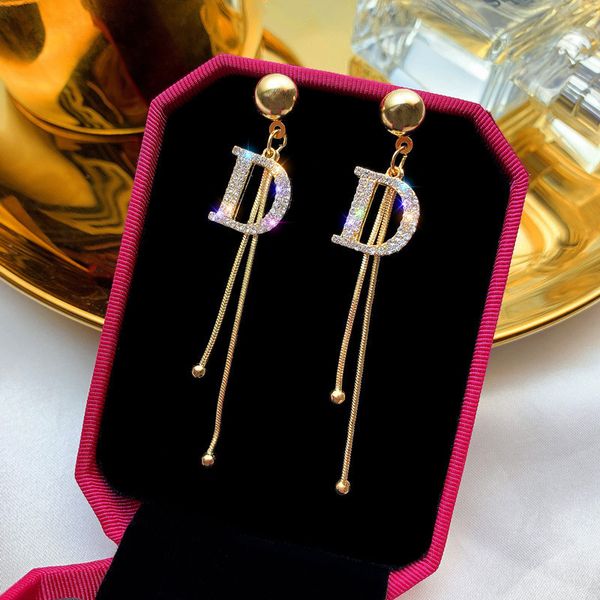 

2021 designers womens earringsnew d dongdamen letter tassel earrings silver needle baida temperament g long earrings net red simple fashion, Golden