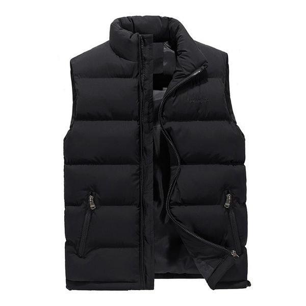

men's vests m-6xl winter vest men warm thick padded coat male sleeveless jacket mens red black casual down brand clothing, Black;white