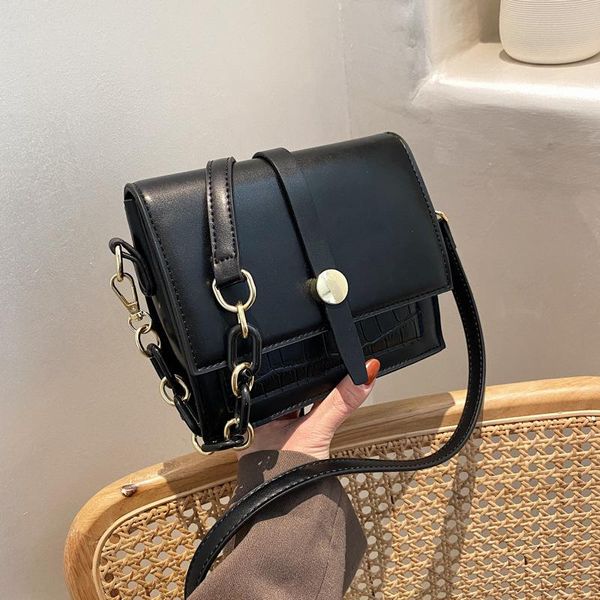 

evening bags stone pattern small bag single shoulder square lady messenger casual pure color luxury designer handbag