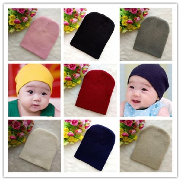 

caps & hats born baby beanie solid color hat soft cute cotton cap winter warm infant toddle1, Yellow