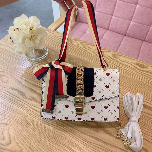 

leather star printed totes bags fashion artwork shoulder bag women's luxury brand handbag crossbody purse wallet with letter