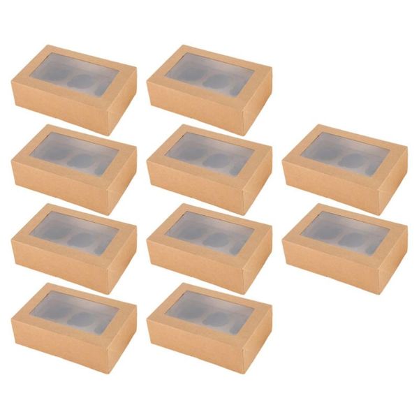 

gift wrap 10pcs cake wrapping boxes cupcake packing with windows (assorted color)