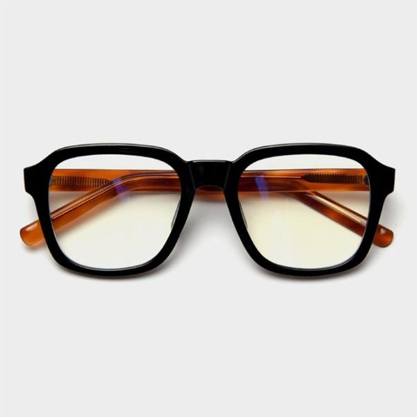 

fashion sunglasses frames tr90 retro anti-blue light glasses acetate legs men women optical computer 50386, Black