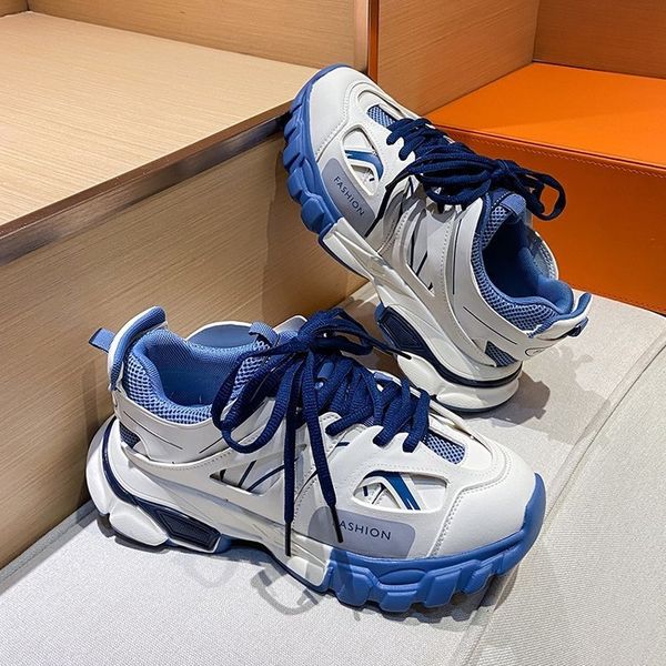 

blue sports shoes women's 2021 summer new casual thick soled breathable dad's single