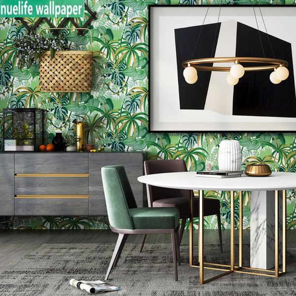 

wallpapers south asia style wallpaper green plant bedroom living room porch tv background restaurant kids american non-woven