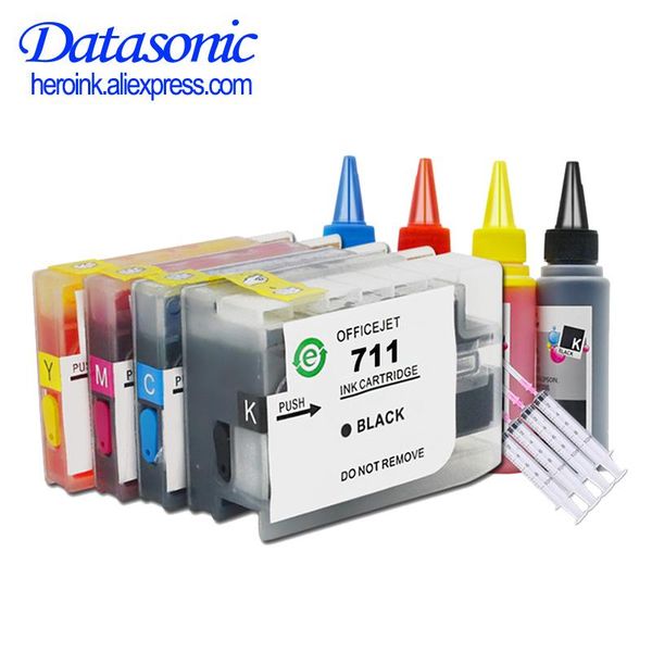 

ink cartridges datasonic compatible cartridge replacement for 711 xl refillable inkjet with chip deskjet t520 t120 printer