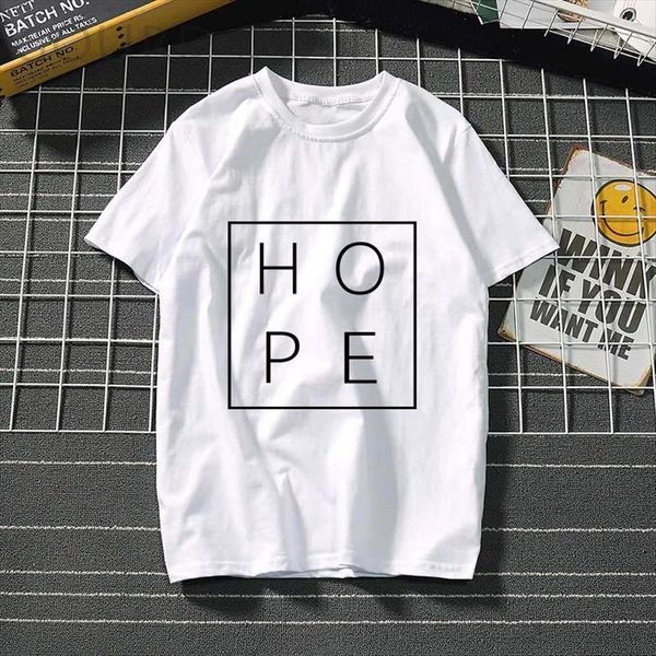 

harajuku hope love letter womens t shirt clothes summer kawaii plus size short sleeve funny tumblr, White