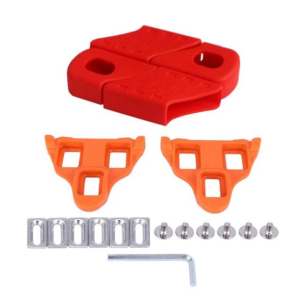 

tools 4pcs bicycle crank cover arm sleeve cycling crankset with 6Â° road bike cleats set self-locking pedals lock