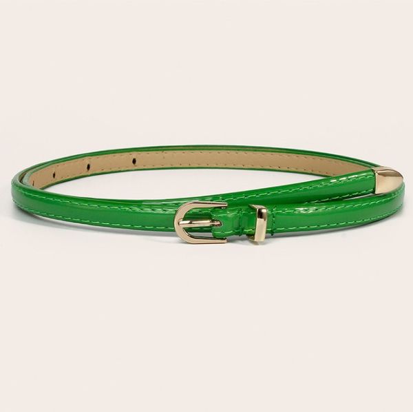 

women's thin belt skirt versatile fluorescent candy color decoration fashion simple pin buckle belts, Black;brown