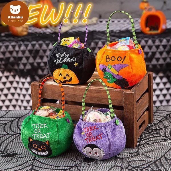 

new 2021 halloween candy bag party decoration portable kids pumpkin bucket festival tote bags creative gift for children 591gg
