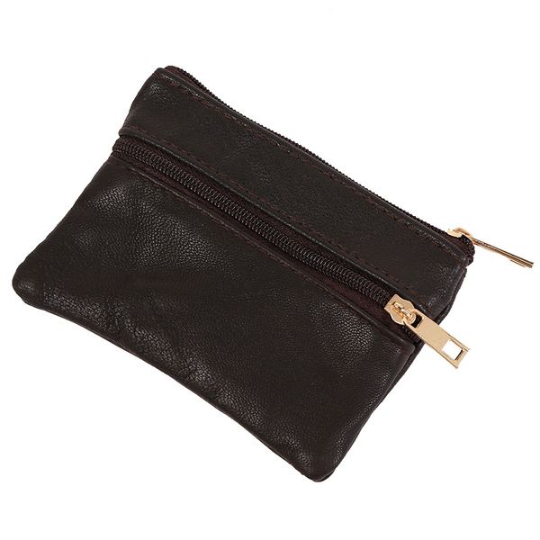 

sheepskin japanese style male short card bag clutch zipper key case bus wallets leather men coin purses, Red;black