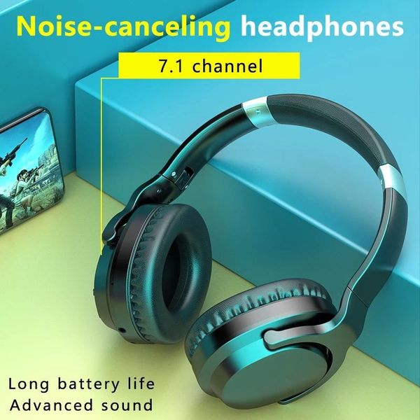 

headset active noise cancelling wireless & wired headphone with microphone earphone deep bass hifi sound earpie cell phone ear earphones