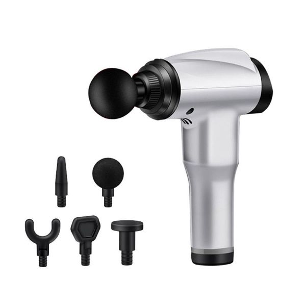 

massage gun handheld deep tissue muscle percussion massager portable 6-speed adjustment 5 heads