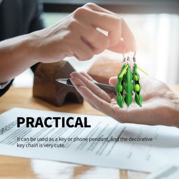 

beans squeeze toys kids funny pea pendants anti-stress bean balls key chain gadgets magic finger toys novelty christmas gifts, Silver