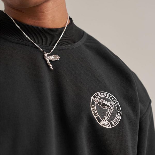 

Represent Owners Club Embroidered Badge Crewnecks Mens Casual Oversize Sweatshirt Sweater Jumpers Pullovers Men Women Hip Hop Streetwear MG210088, Black