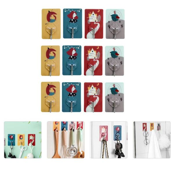 

hooks & rails 20pcs wall hanging cartoon punch-sticky self-adhesive