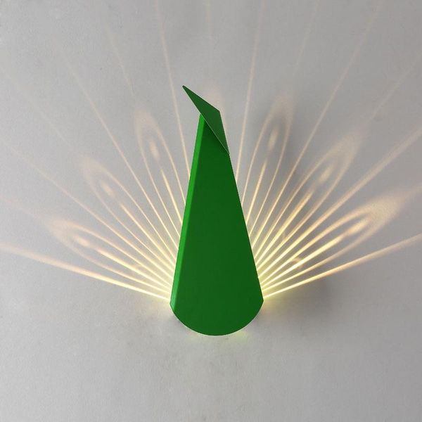 

led wall light applique moderne simple peacock lampes projection lamp bedroom creative bedside lights for home