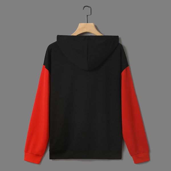 

european size 2021 spring and autumn loose cotton letter printing hooded long-sleeved casual men's sweater 1212 hoodies & sweatshirts, Black