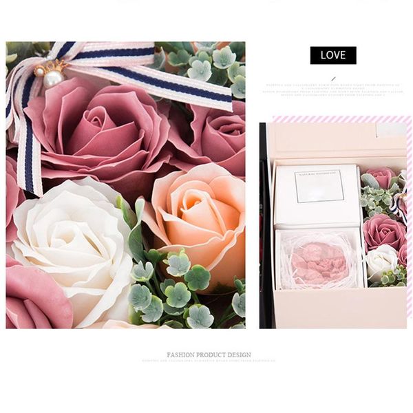 

rose artificial flowers pe bear for women valentines wedding christmas gift box home decor drop decorative & wreaths