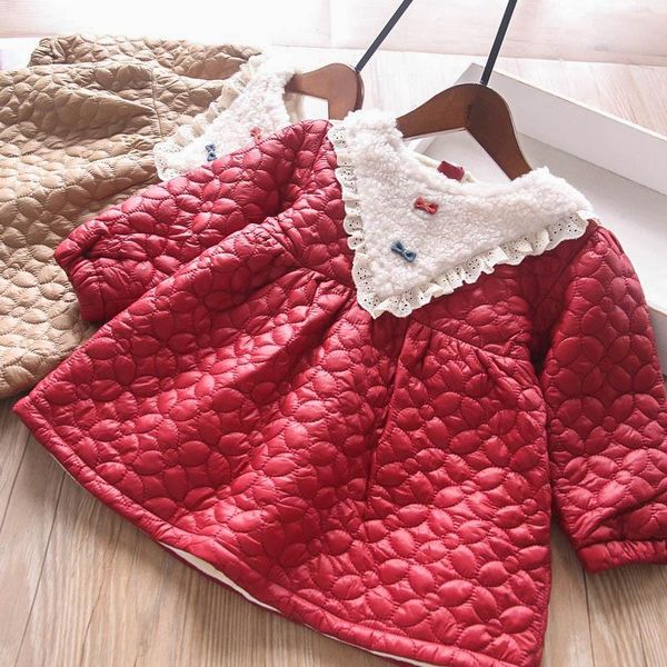 

girl's dresses wholesale baby velvet for girls., Red;yellow