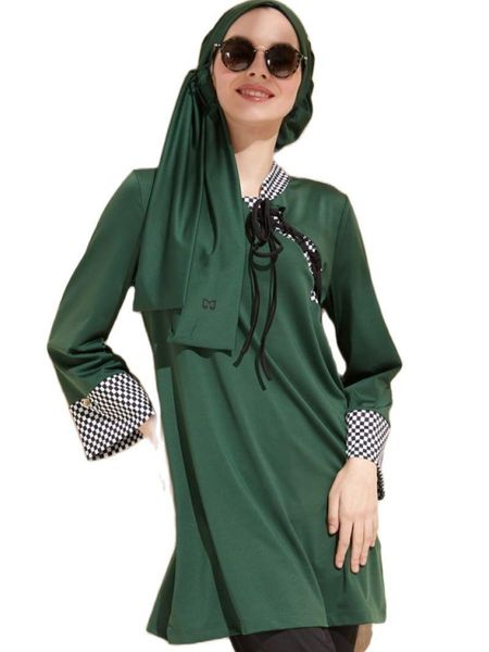 

muslim swimwear burkinis summer spring season green kimono collar islamic arab long sleeve swimming set bearwear hijab swim wear