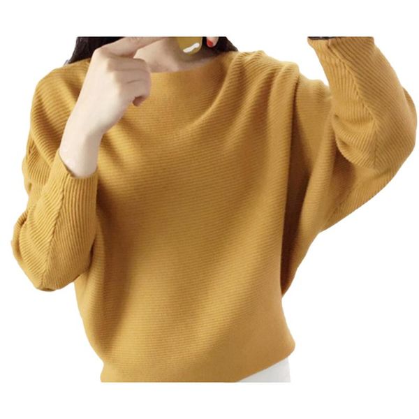 

women's sweaters fashion women winter slash neck knitted female batwing cashmere casual pullovers jumper pull femme 2021, White;black