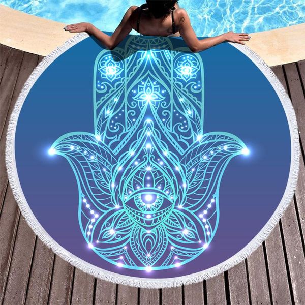 

towel beach shawl beautiful girl travel blanket superfine fibre fabric buddha palm eye design 150*150cm