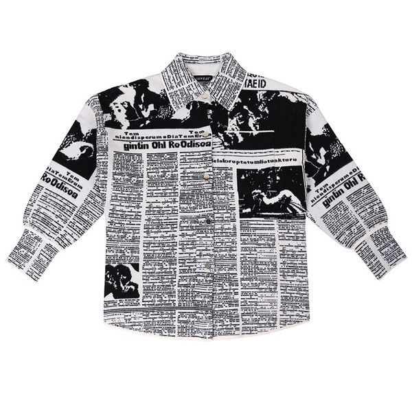 

Msxu Autumn winter letter printed loose and fine female jacket single breasted long sleeve, Black;brown