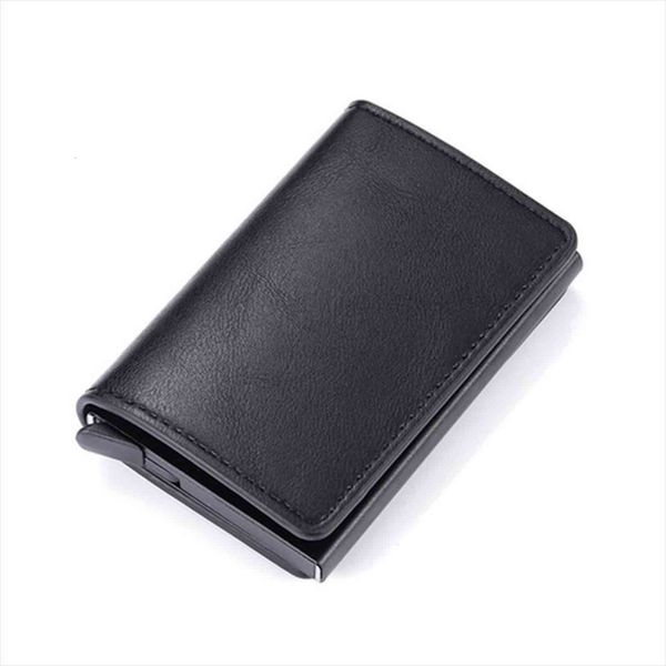 

slim mini rfid wallet aluminum box credit card holder security blocking pop up clutch case, Red;black