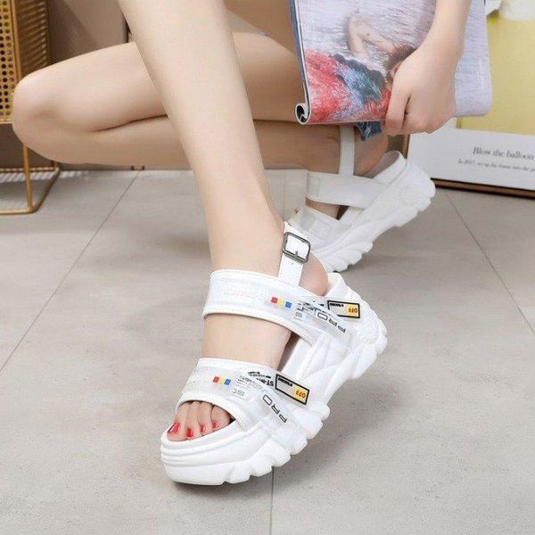 

dress shoes women's sandals buckle handsome 2021 muffin toe, Black