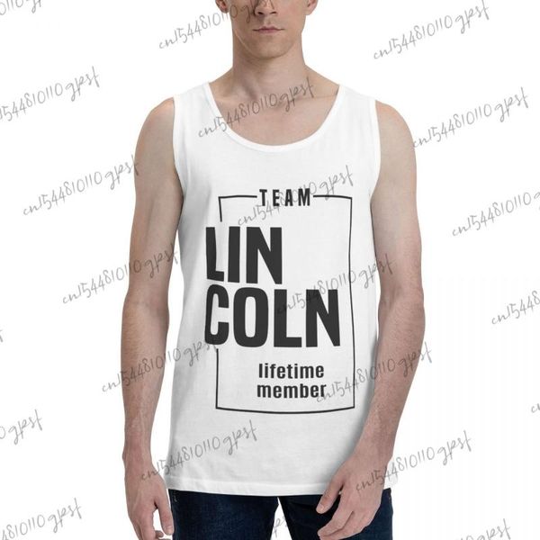 

men' tank sport musculation lincoln - pure cotton men gym clothing, White;black