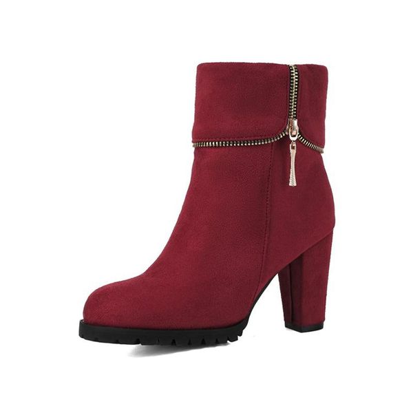 

boots big size suede women shoes ankle for ladies woman winter, Black