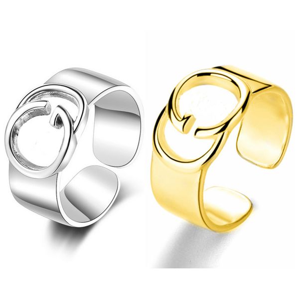 

new arrival women letter open ring gold silver letter ring for gift party fashion jewelry accessories wholesale price