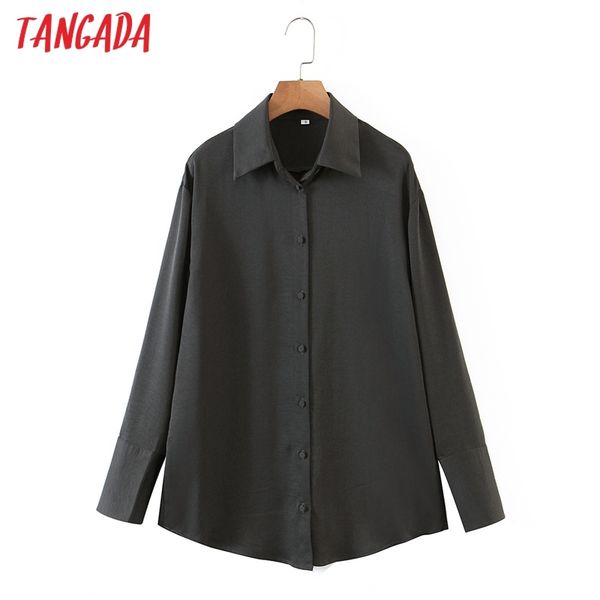 

women satin shirts long sleeve solid turn down collar elegant office ladies work wear blouses qb82 210416, White