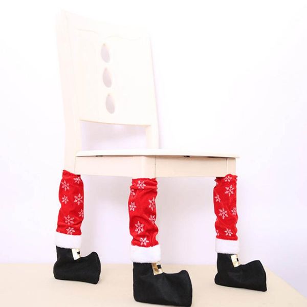 

chair covers 4 pcs christmas table leg foot home cover year decor
