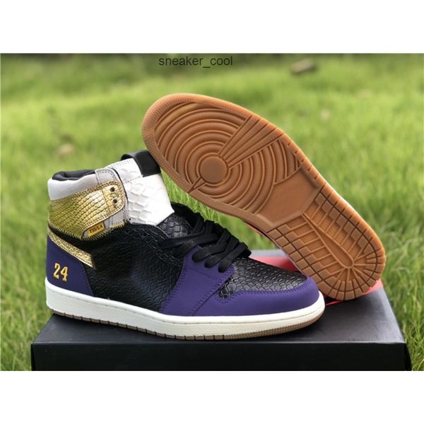 

new arrival 1 jumpman mamba mens basketball shoes 1s lakers 8 24 trainers sports gold blue black sneakers zapatos with box
