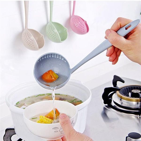 

spoons 2 in 1 kitchen cooking soup spoon home strainer pot colander skimmer slotted ladle filter tableware