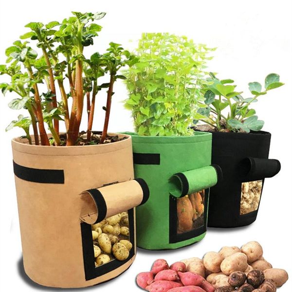 

planters & pots diy potato plant grow bag with handles 7 gallon vegetable planter tomato planting farm home garden supplies