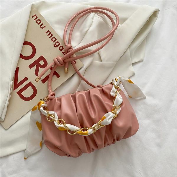 

evening bags luxury handbags women large capacity shoulder bag female scarf chains fashion crossbody zipper small folds flap armpit